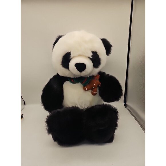 JC Penney Holiday Panda Bear Vintage Plush W/ Gingerbread Man LARGE 24" - Picture 1 of 8